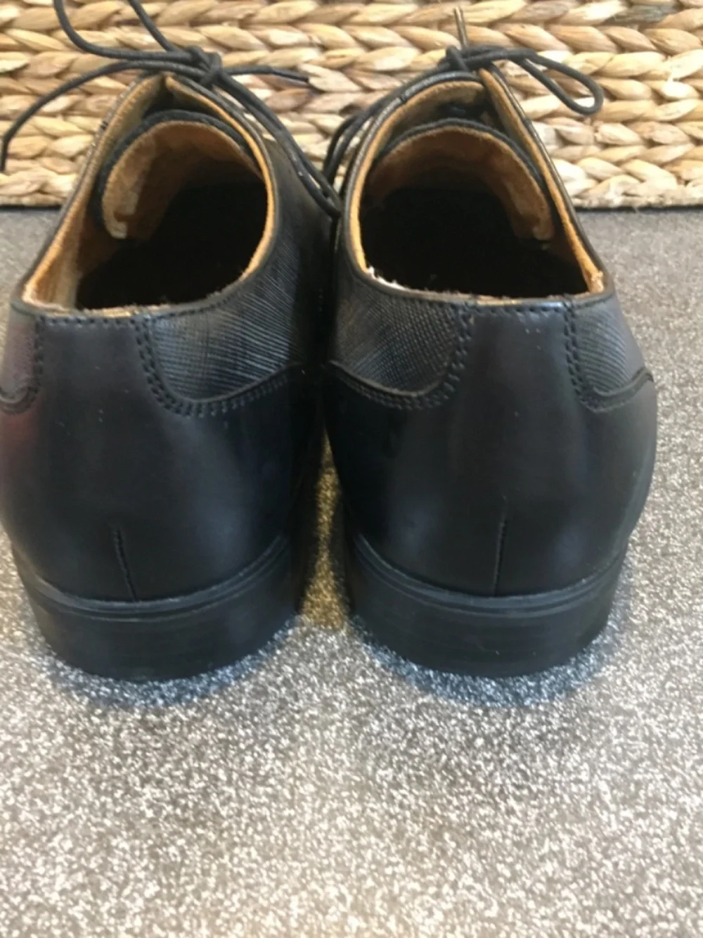 Florsheim Black Leather Cap-Toe Derby Shoes